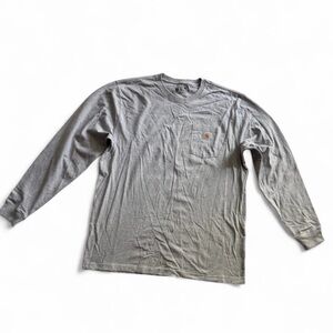 Carhartt Men's XL Loose Fit Heavyweight Long Sleeve Pocket T-Shirt Gray K126